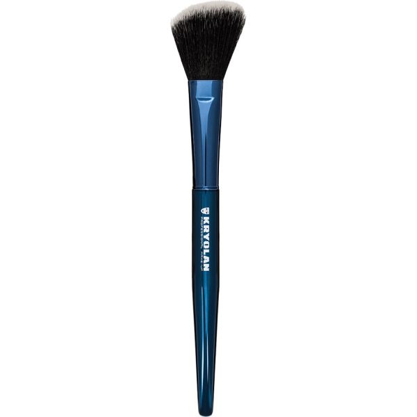 Kryolan Blue Master Angled Powder Brush Large 8952 професионална закосена четка за контролирано нанесување и блендирање пудрести производи